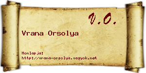 Vrana Orsolya névjegykártya